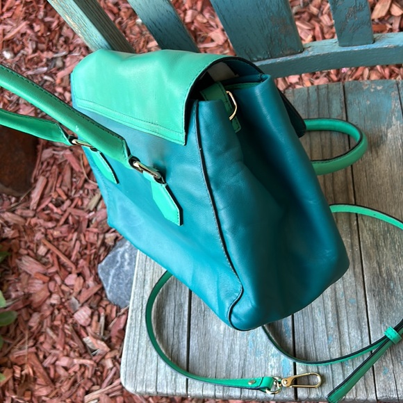 KATE SPADE Colorblock Emerald Satchel Catherine St. Joanie Green Leather 💚 - Picture 11 of 16